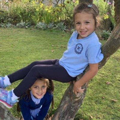 Olivia in Tree PE Kit no shoes