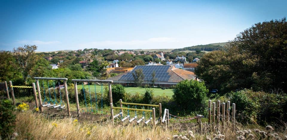 Adventure playground with views at Our Lady of Lourdes Primary School